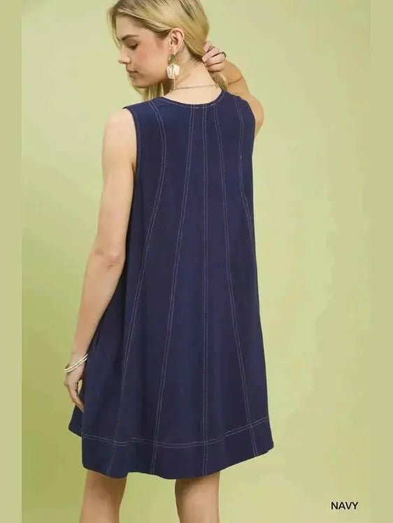 Women's Linen Swing Dress | Sleeveless, Breathable | Umgee Boho Summer Dress