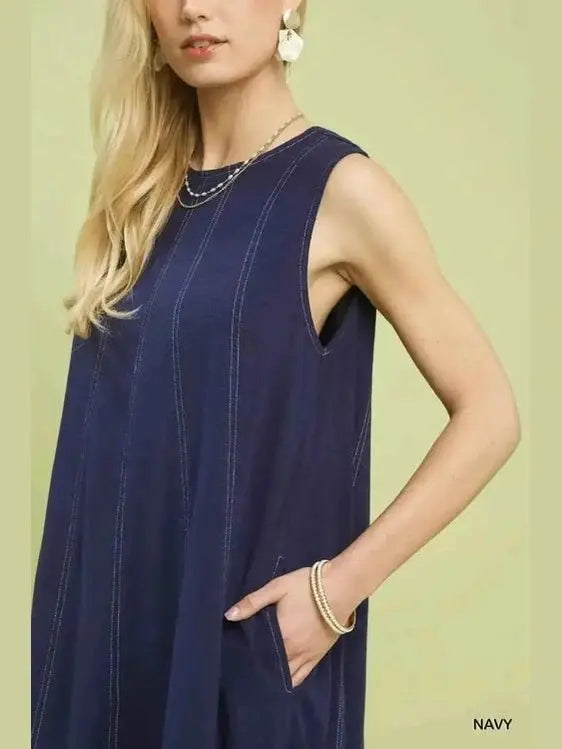 Women's Linen Swing Dress | Sleeveless, Breathable | Umgee Boho Summer Dress