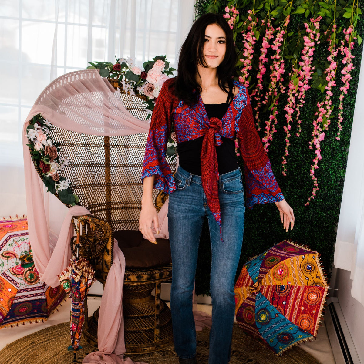 Sari Bell Sleeve Wrap Top