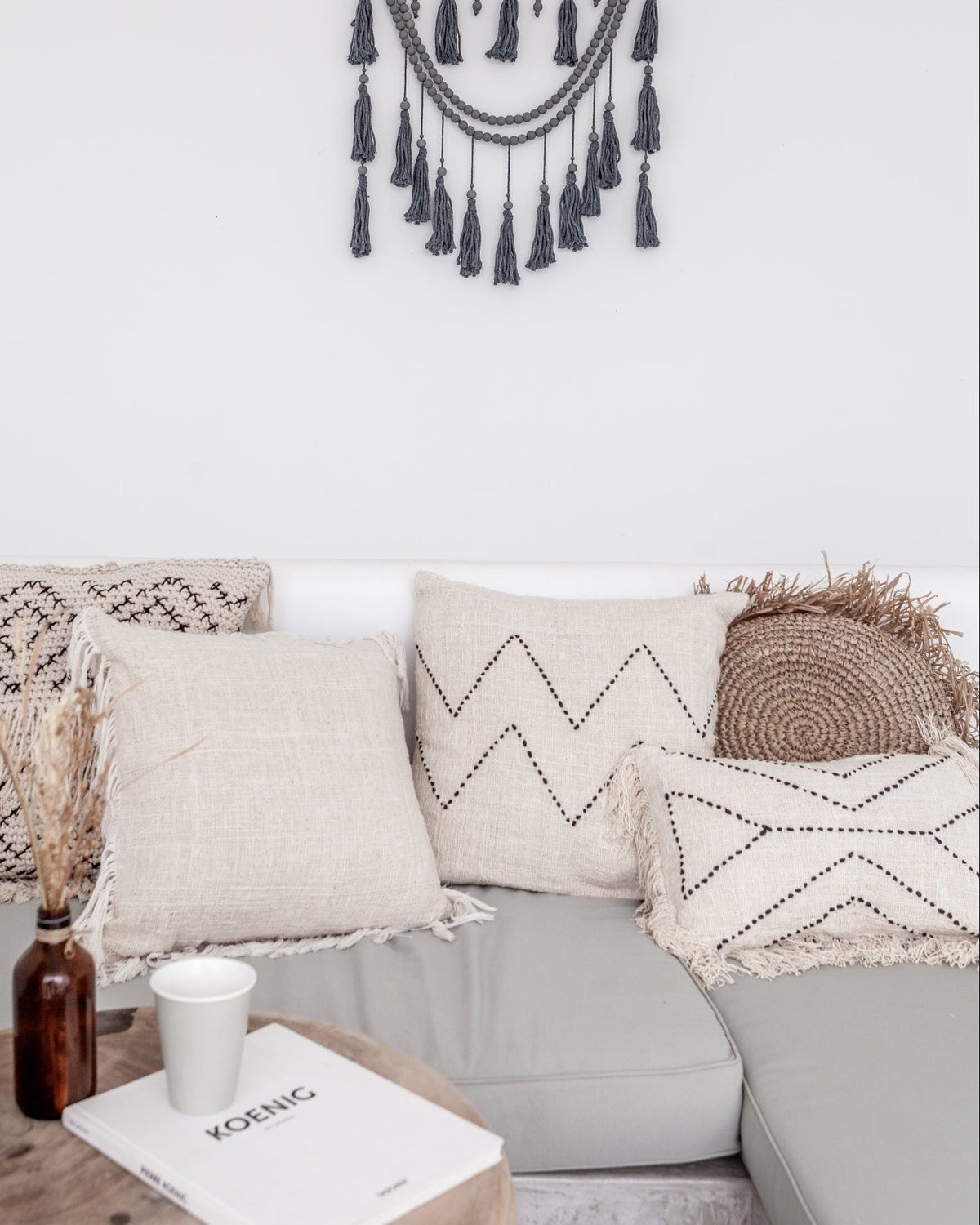 Nya Hand Stitched Cotton Throw Pillow