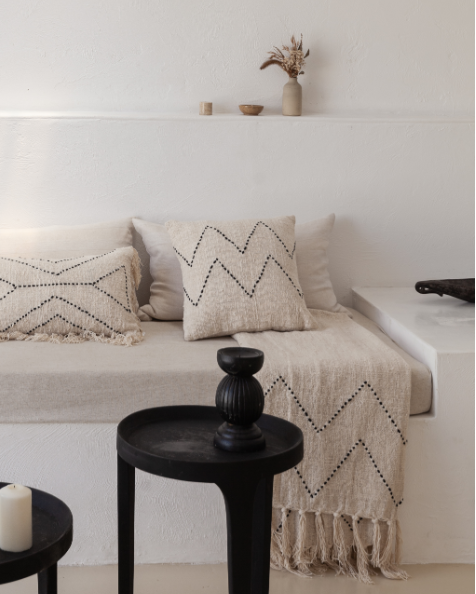 Nya Hand Stitched Cotton Throw Pillow