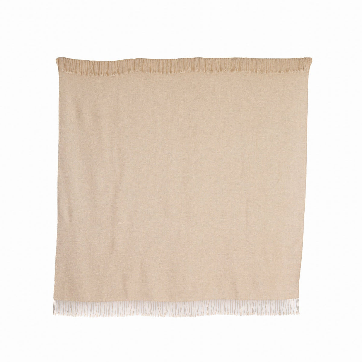 Handloomed 100% Undyed Baby Alpaca Ivory Mist Throw Blanket From Peru - Wasi Collection