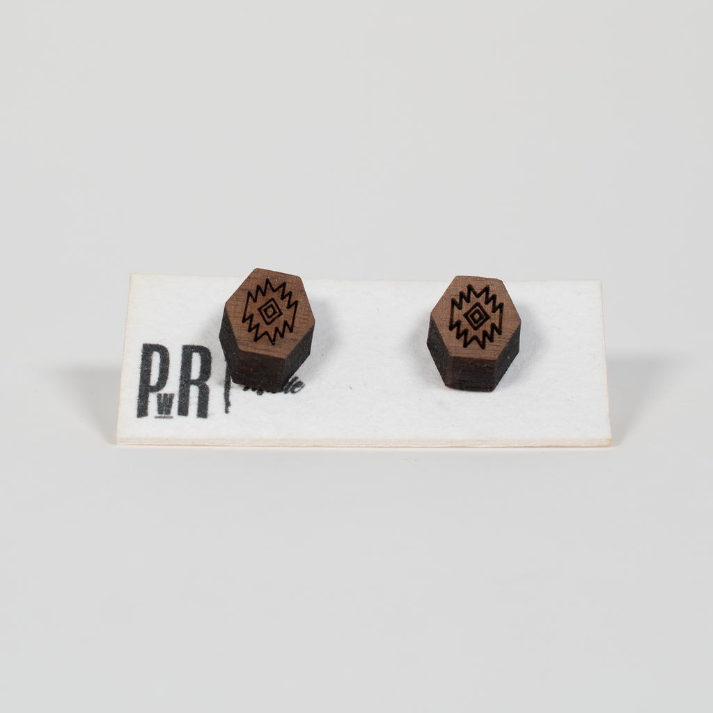 Small Wood Stud Earrings | Geometric Designs