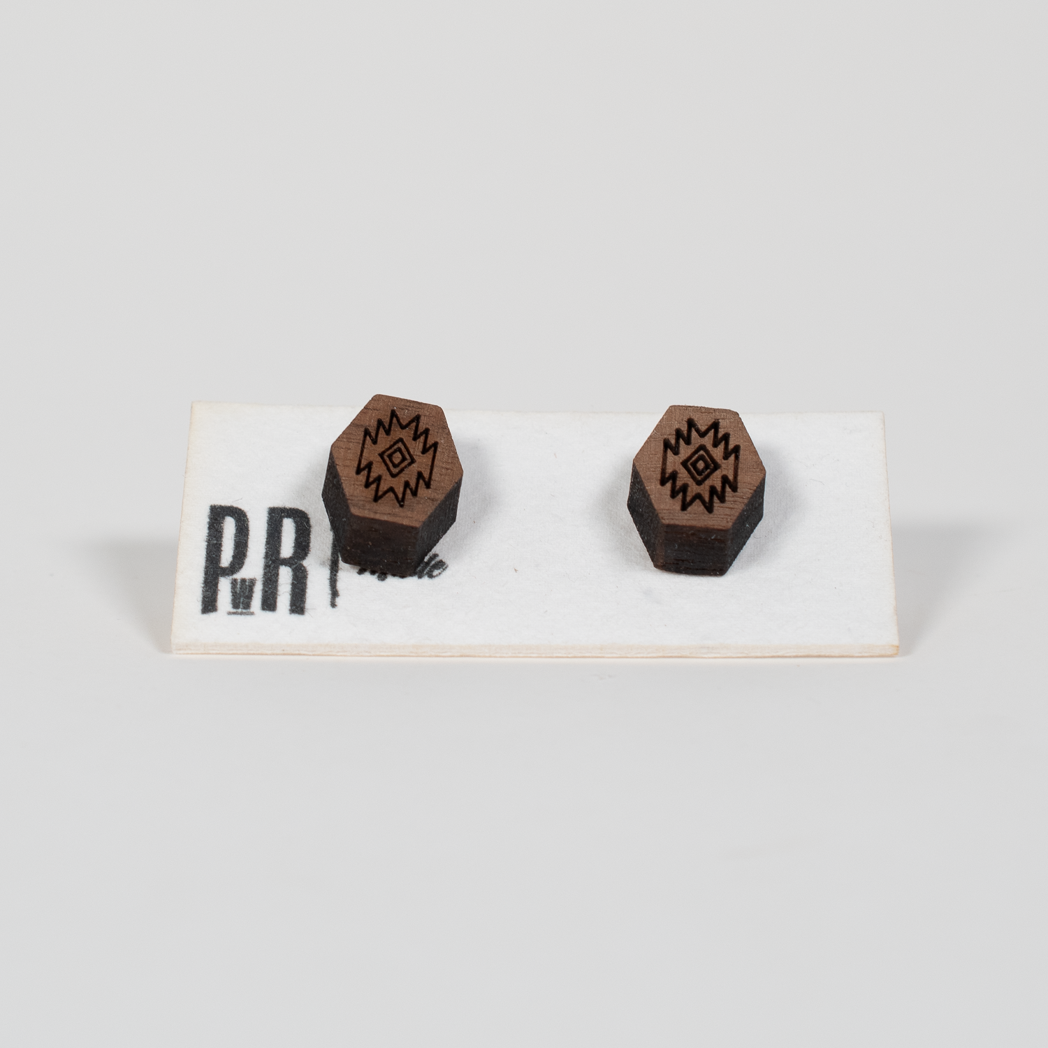 Small Wood Stud Earrings | Geometric Designs