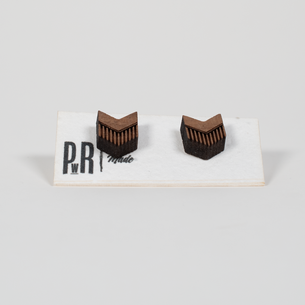 Small Wood Stud Earrings | Geometric Designs