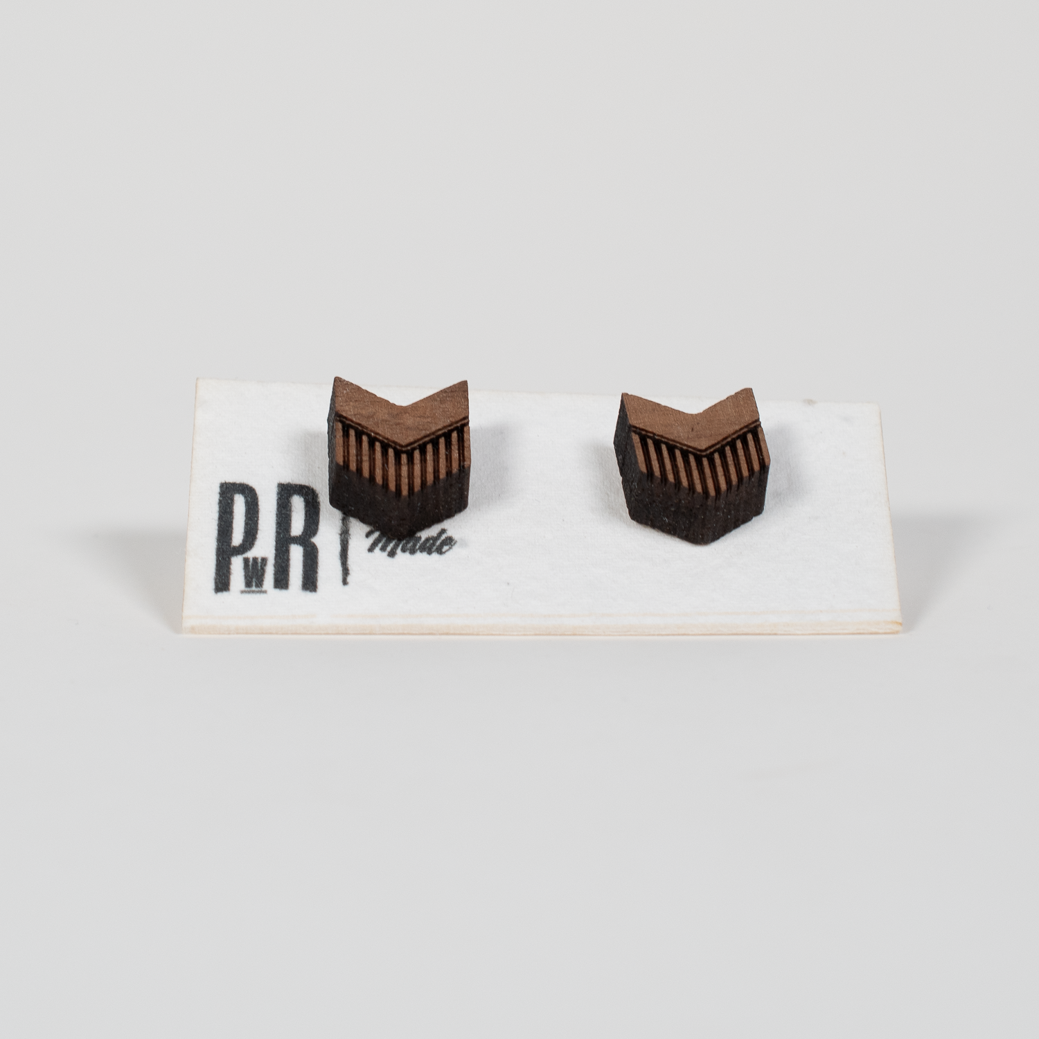 Small Wood Stud Earrings | Geometric Designs