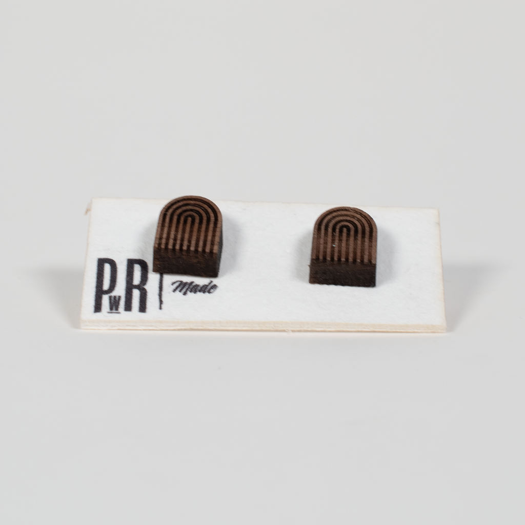 Small Wood Stud Earrings | Geometric Designs