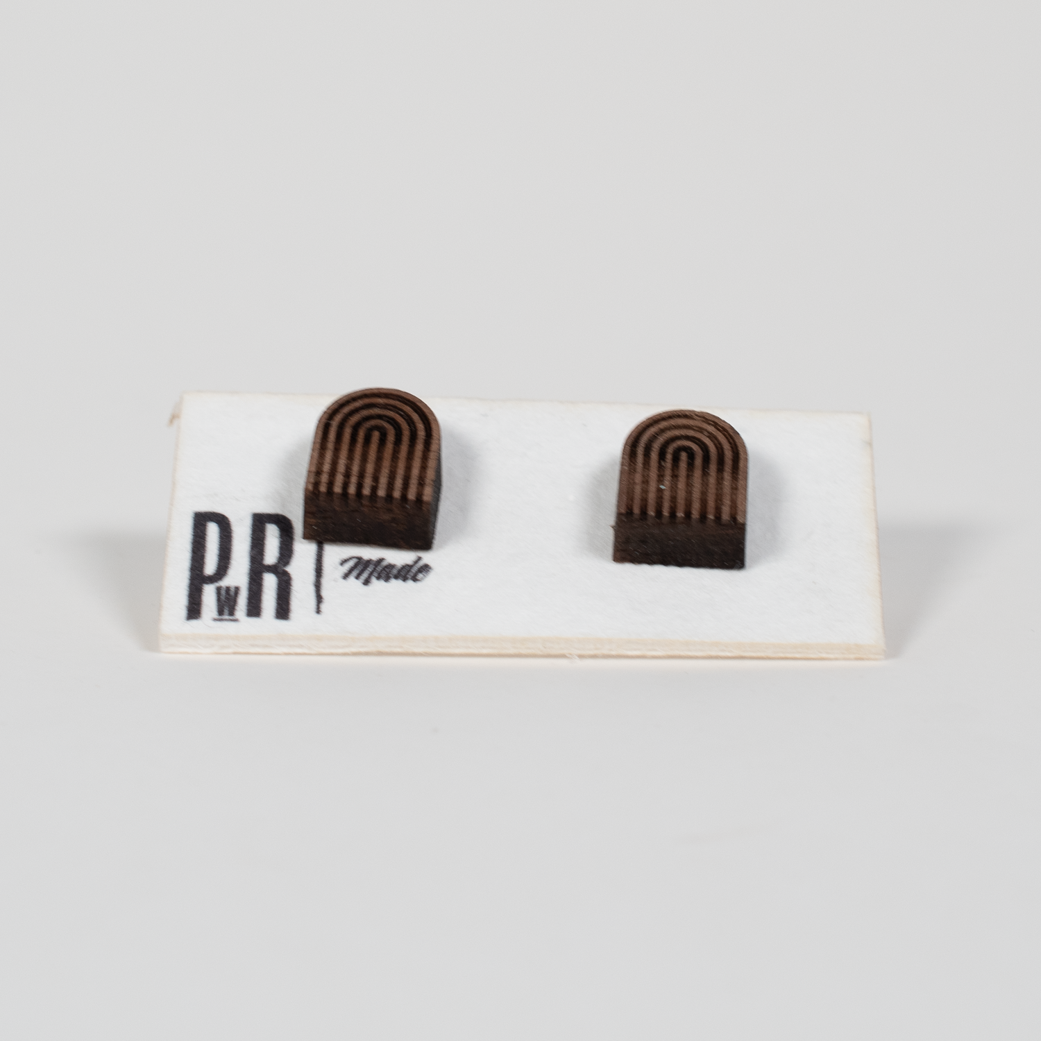 Small Wood Stud Earrings | Geometric Designs