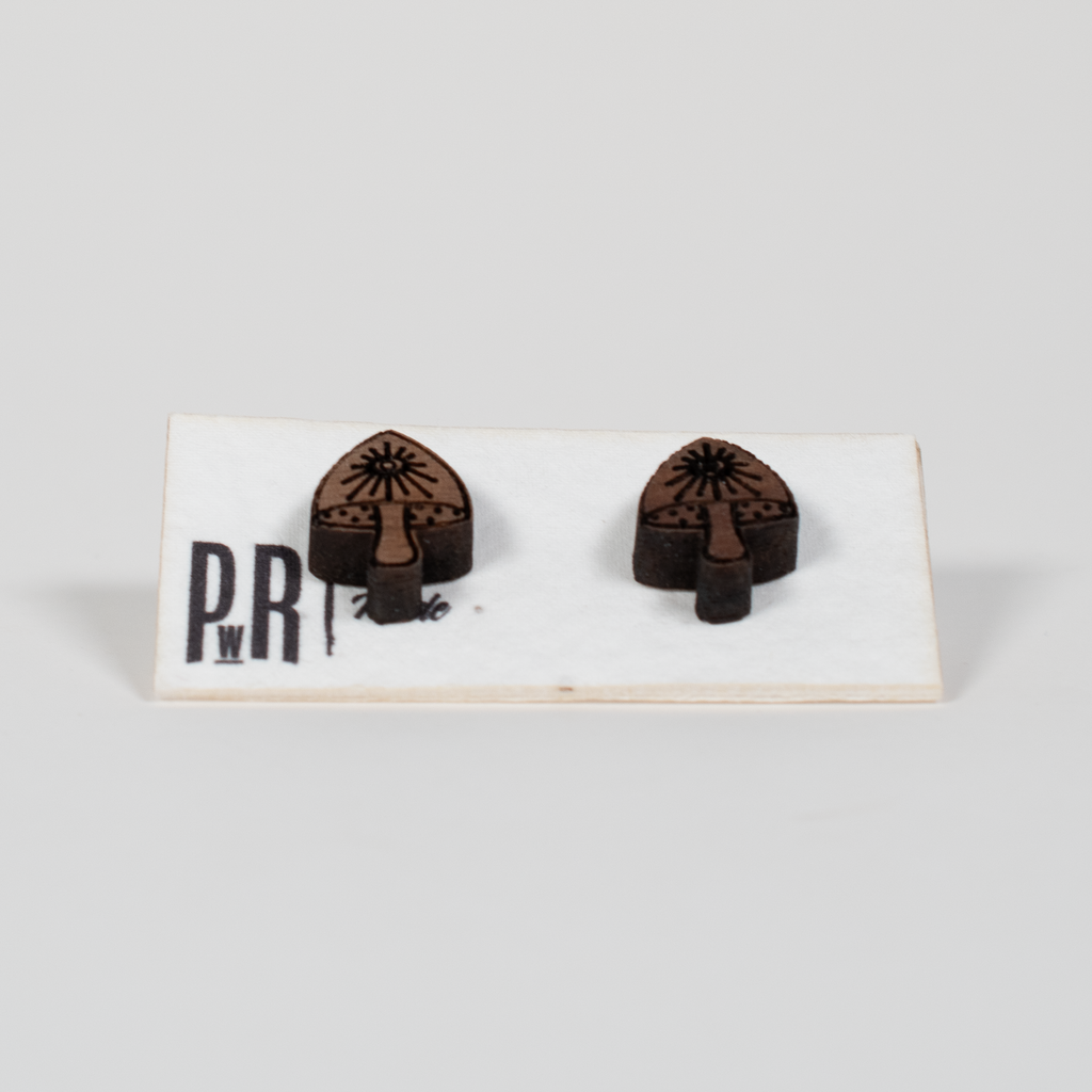 Small Wood Stud Earrings | Geometric Designs
