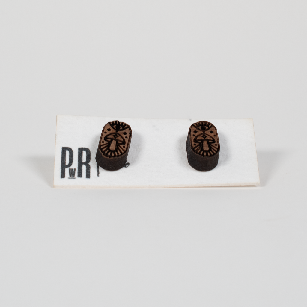 Small Wood Stud Earrings | Geometric Designs