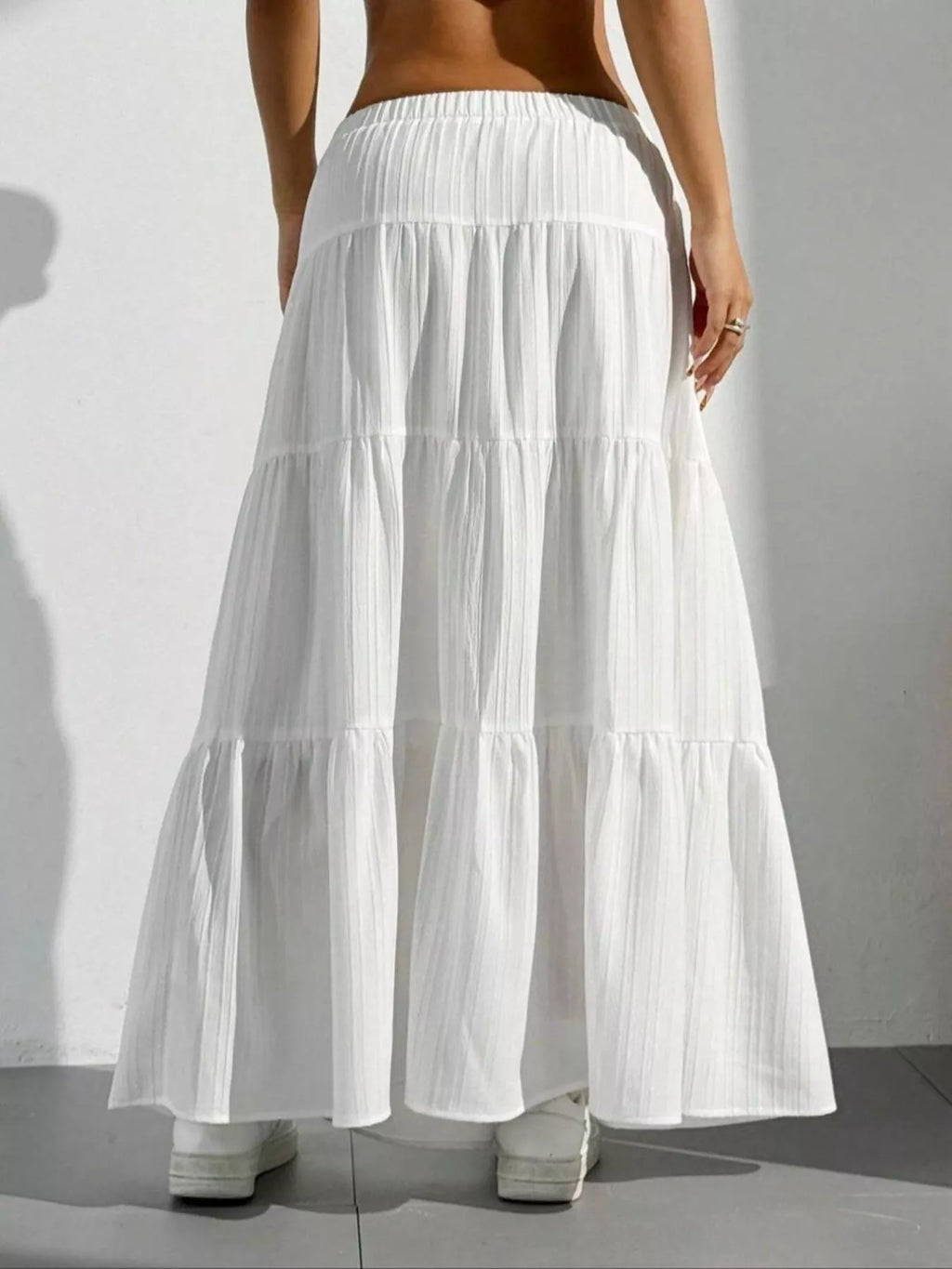 Radically Authentic Flowy Tiered Maxi Skirt
