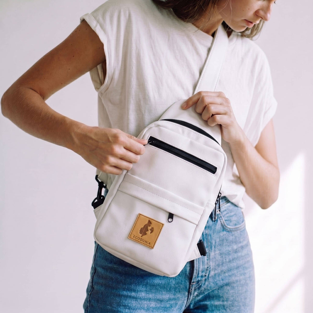 Large Vegan Leather Crossbody Sling Bag | Umoja