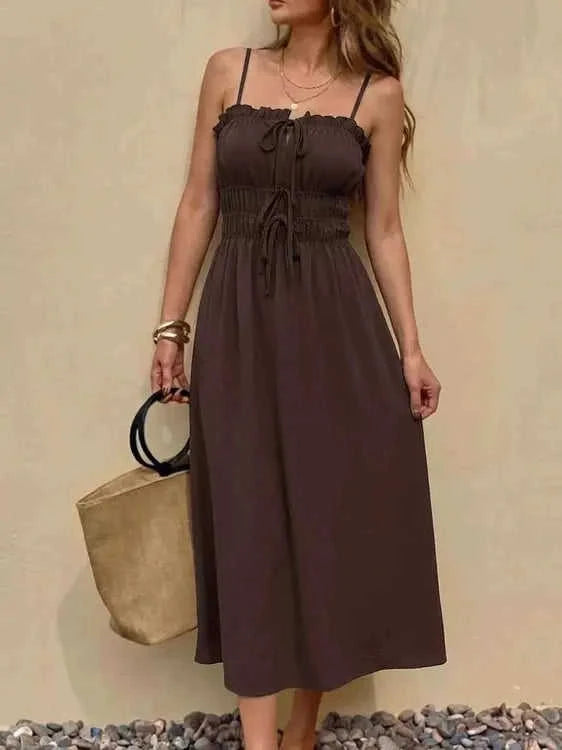 A-Line Dress with Stylish Tie-Front Detail Eco My Home Dress Salty Season LLC ecomyhome.store United States