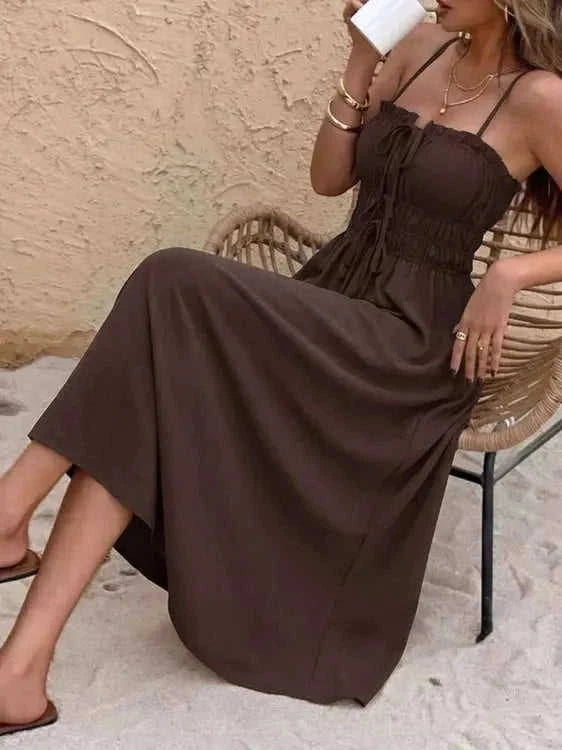 A-Line Dress with Stylish Tie-Front Detail Eco My Home Dress Salty Season LLC ecomyhome.store United States