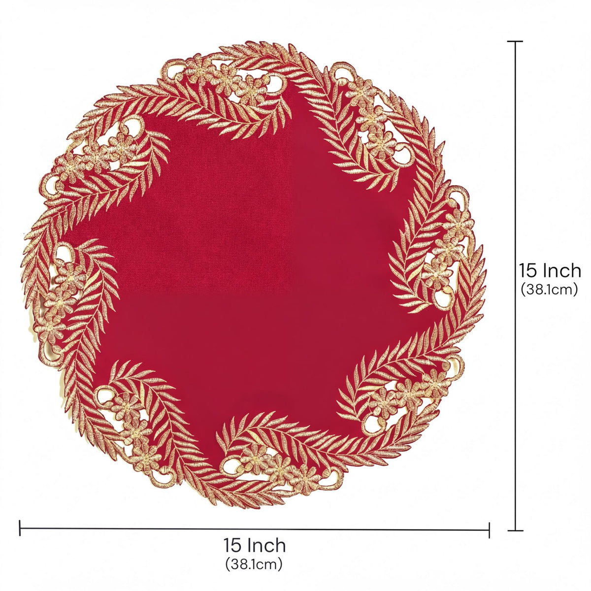 Burgundy Gold Doilies – Wine Grace, 15 Inch
