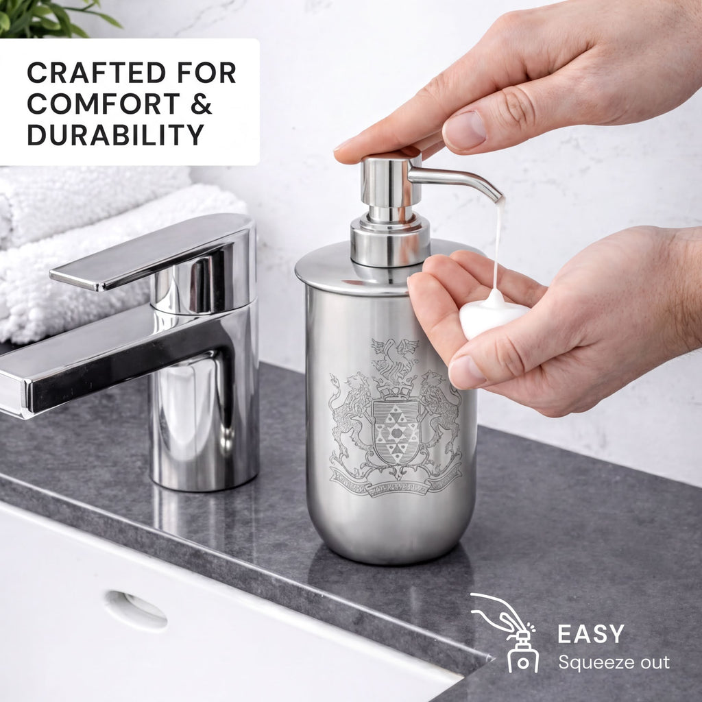 Bathroom Accessory Set - Elegant Silver Metal Bathroom Organizer Collection