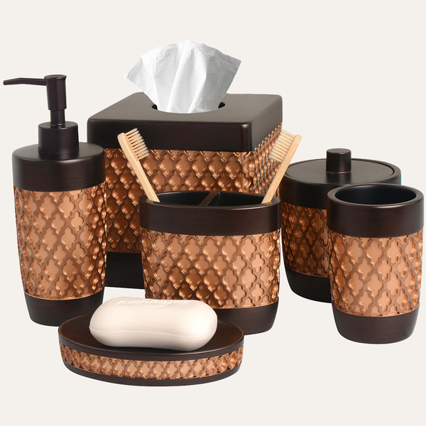 The Wally Collection – Elegant Modern Bathroom Décor Accessories Set of 6