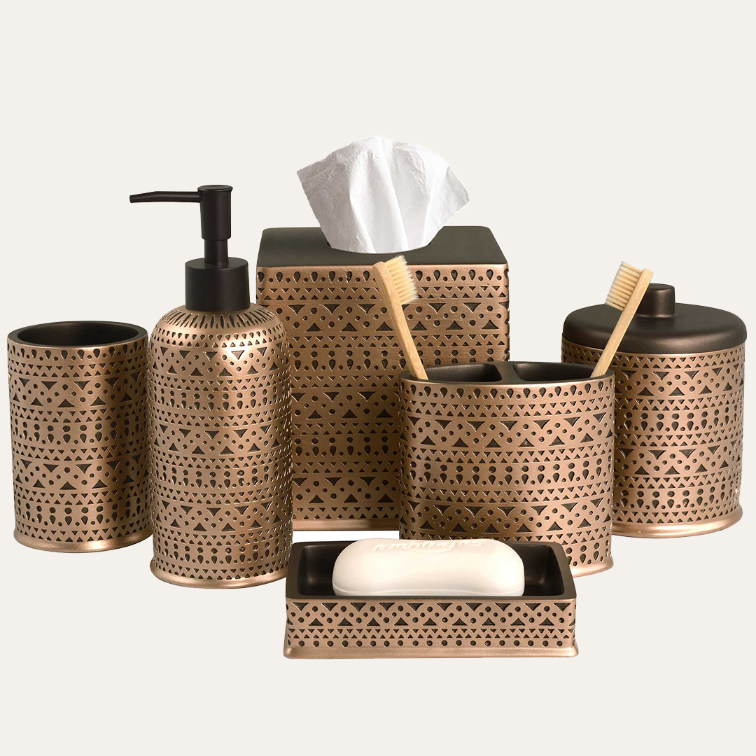 The Cappello Collection - Elegant Modern Bathroom Décor Accessories Set of 6