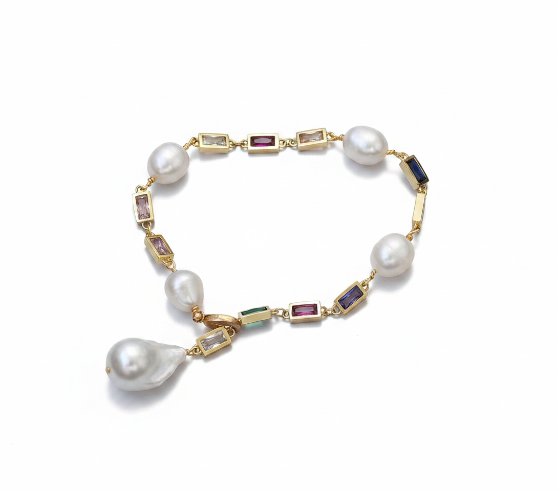 Divine Pearl Layered Lariat Necklace