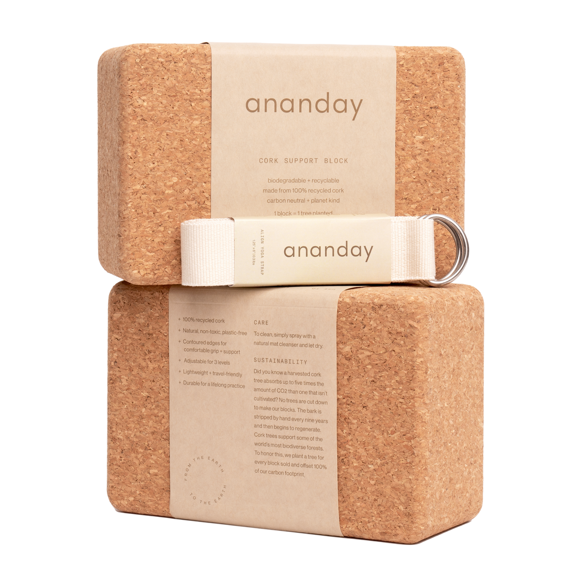 Yoga Block + Strap Set