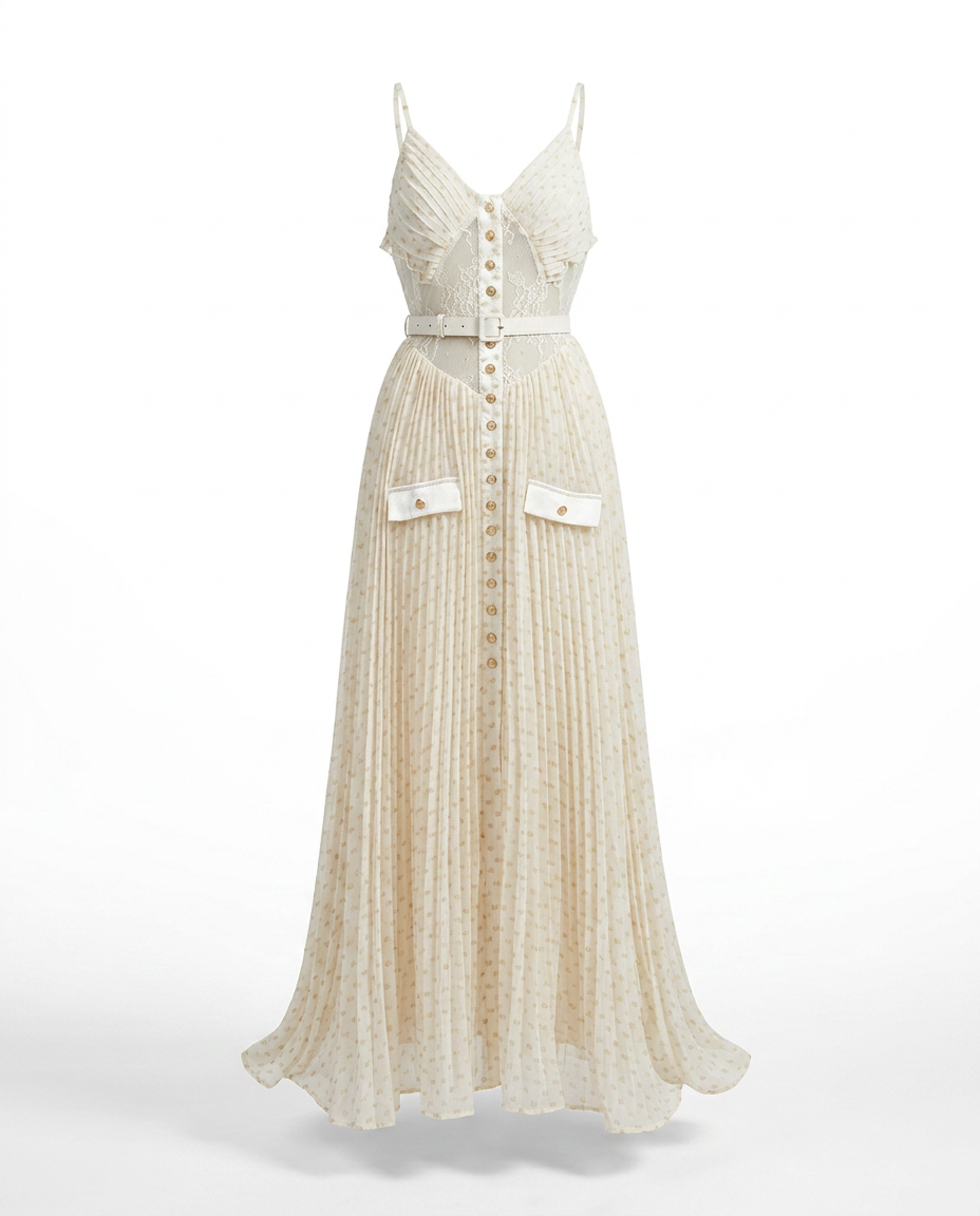 Audacious Polka Dot Mesh Maxi Dress