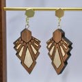 Art Deco Wood Earrings | Walnut & Maple