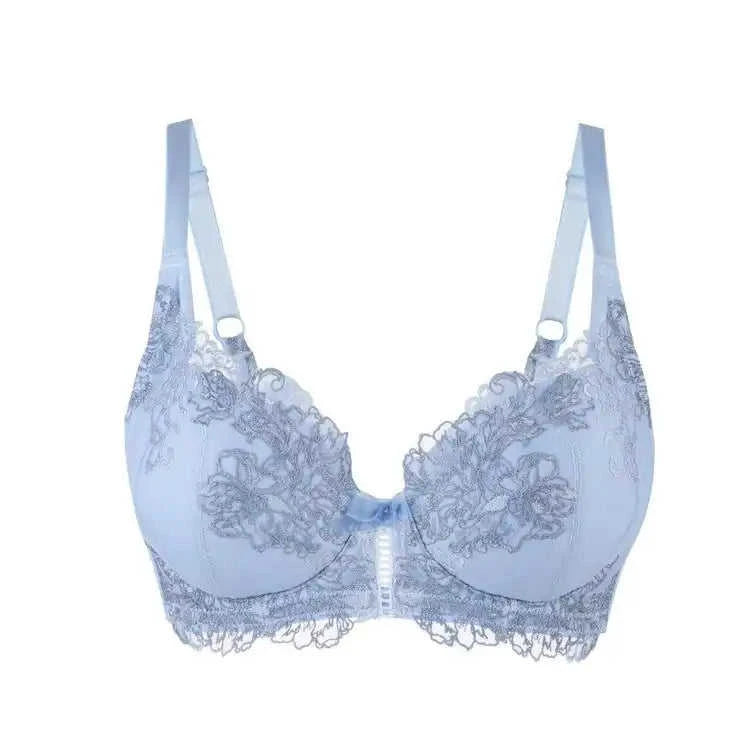 Ashley Embroidery Silk & Organic Cotton Supportive Plunge Bra Eco My Home Bras Salty Season LLC ecomyhome.store United States
