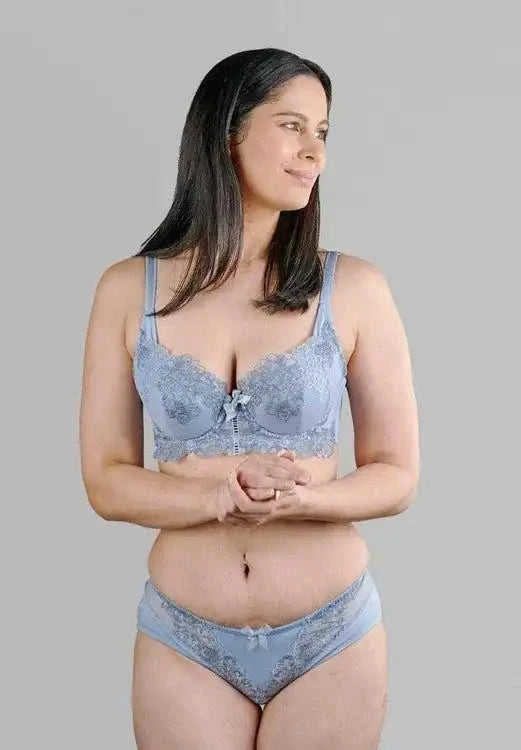 Ashley Embroidery Silk & Organic Cotton Supportive Plunge Bra Eco My Home Bras Salty Season LLC ecomyhome.store United States