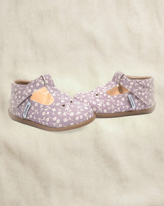 Ava Blossom Kids' Barefoot Mary Janes | Floral T-Strap Toddler Shoes