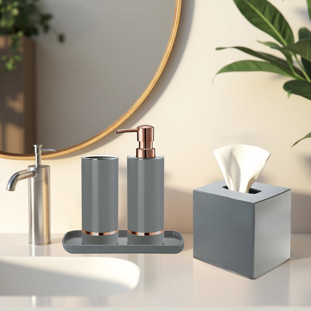 The Elegant Haven Collection – Elegant Modern Bathroom Décor Accessories Set of 4