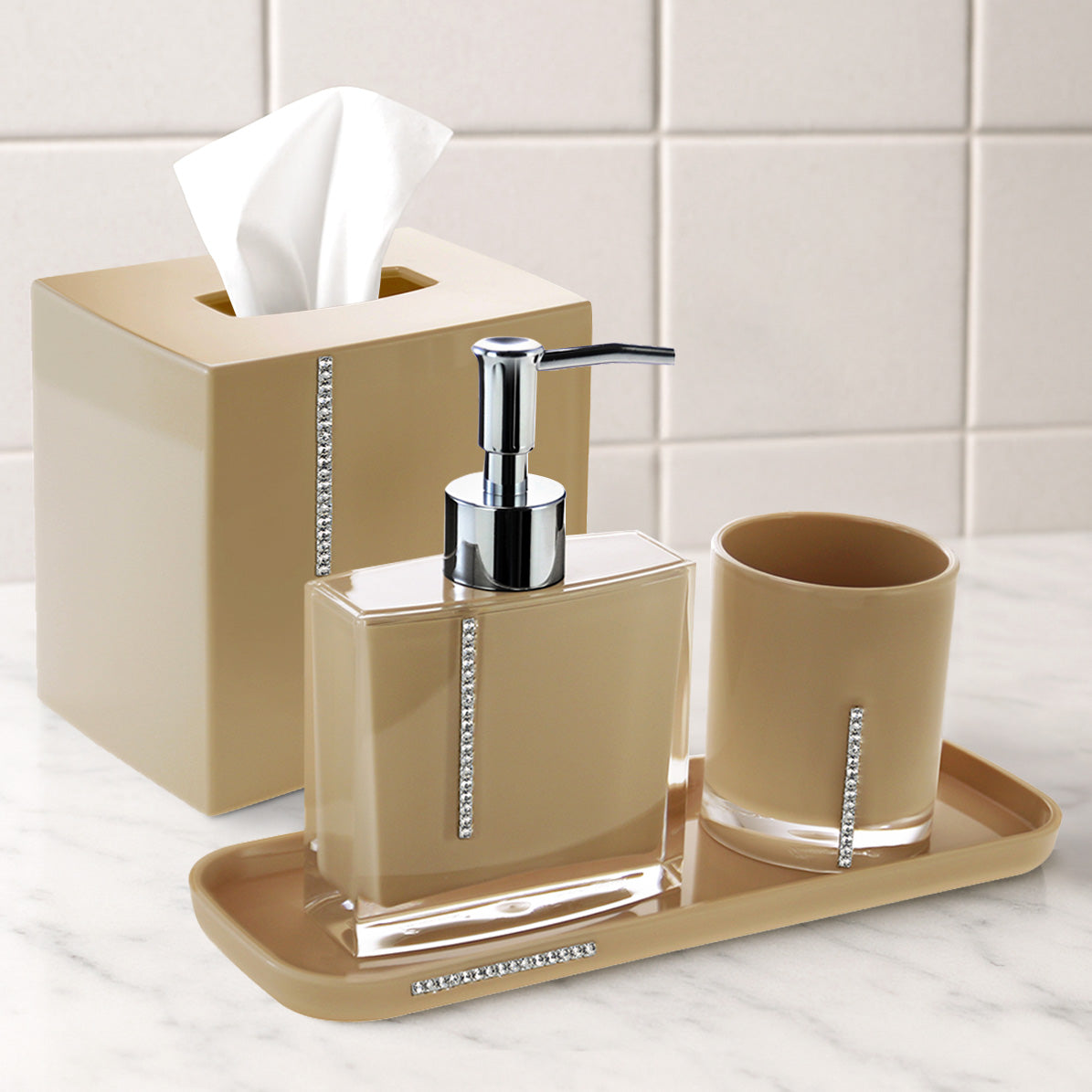The Mcclary Collection - Elegant Modern Bathroom Décor Accessories Set of 4
