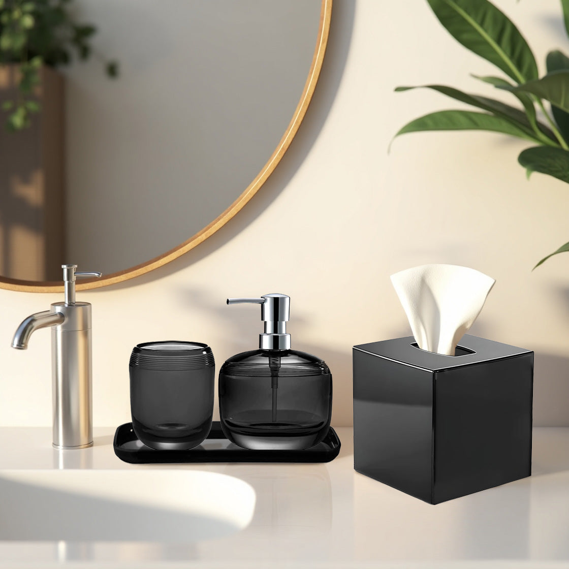 The Aurik Collection – Elegant Modern Bathroom Décor Accessories Set of 4