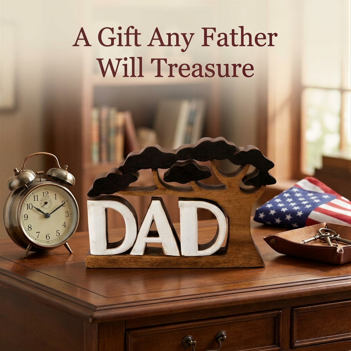 Wooden Dad Sculpture – Proud Dad, Acacia Wood
