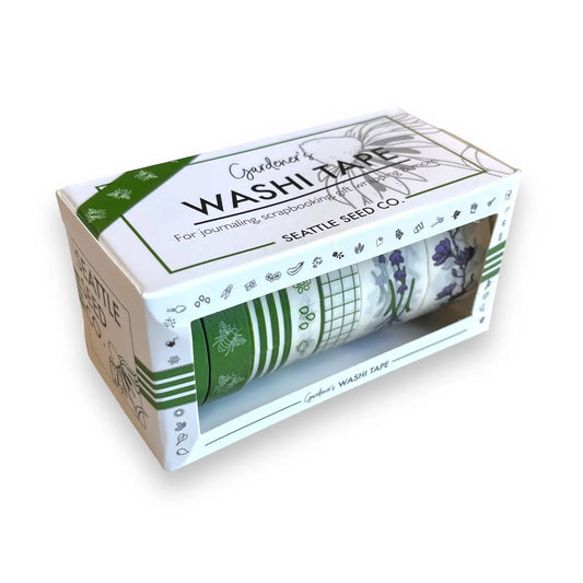 Gardener's Washi Tape Set – 7 Botanical Rolls, Gift Boxed