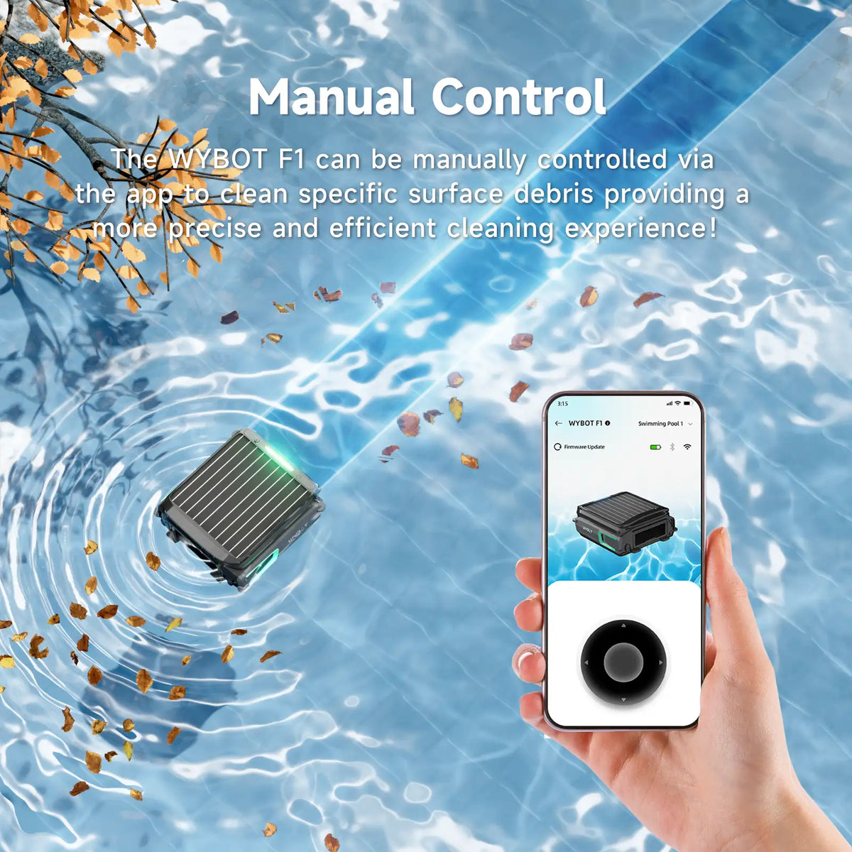 WYBOT F1 Pool Skimmer Solar Powered Robotic Cleaner