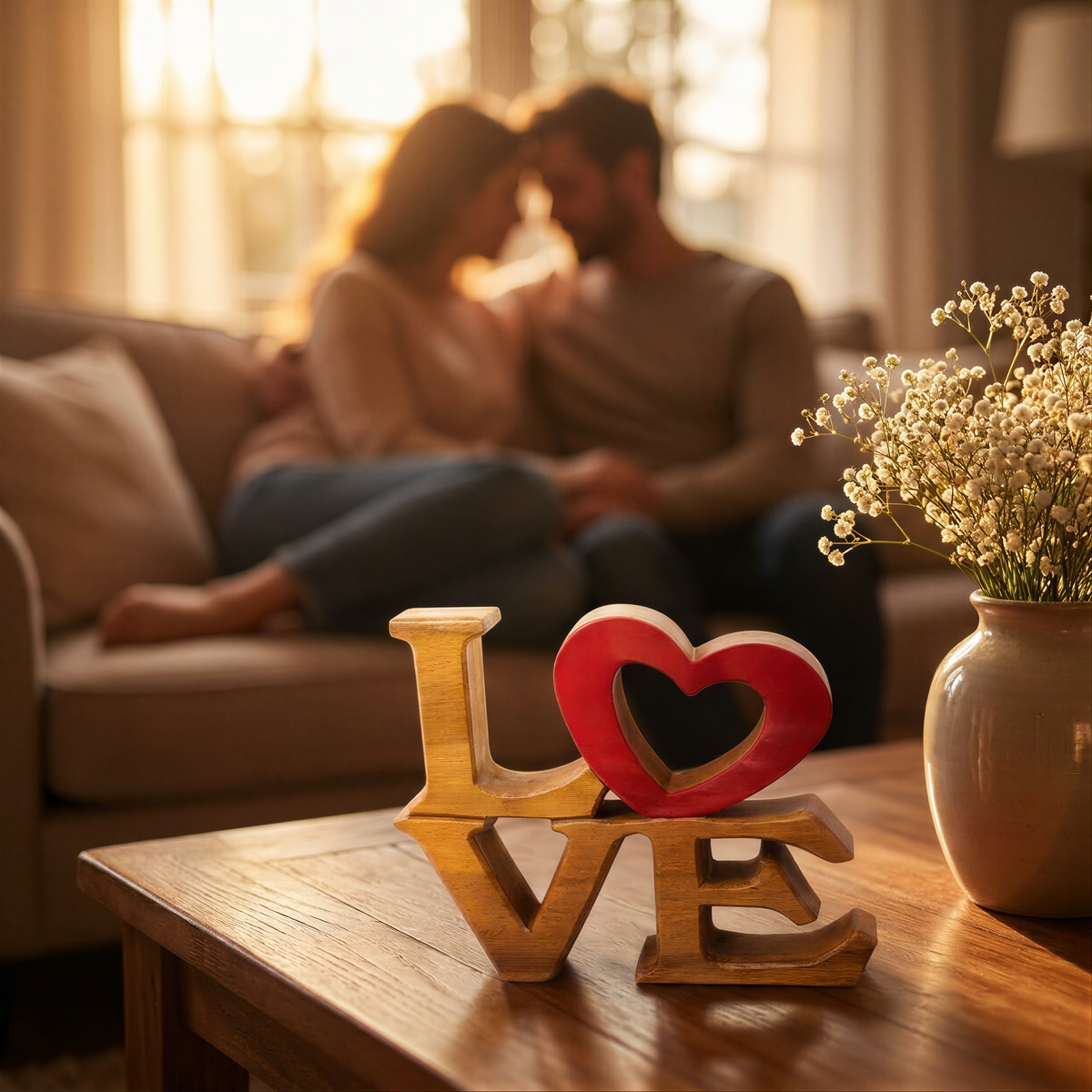 Wooden Love Sign – Elmija, Acacia Wood