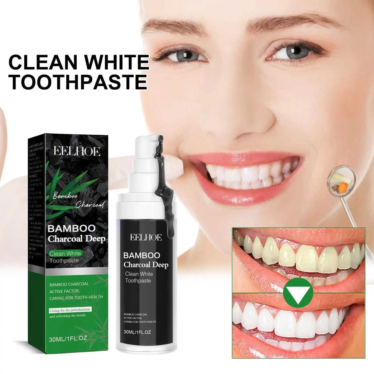 Bamboo Charcoal Whitening Toothpaste Eco My Home  Natural Toothbrush ecomyhome.store United States