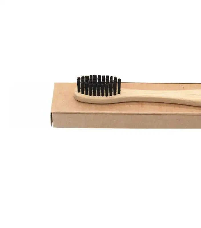 Bamboo Toothbrush with Black Charcoal Bristles Eco My Home  Natural Toothbrush ecomyhome.store United States