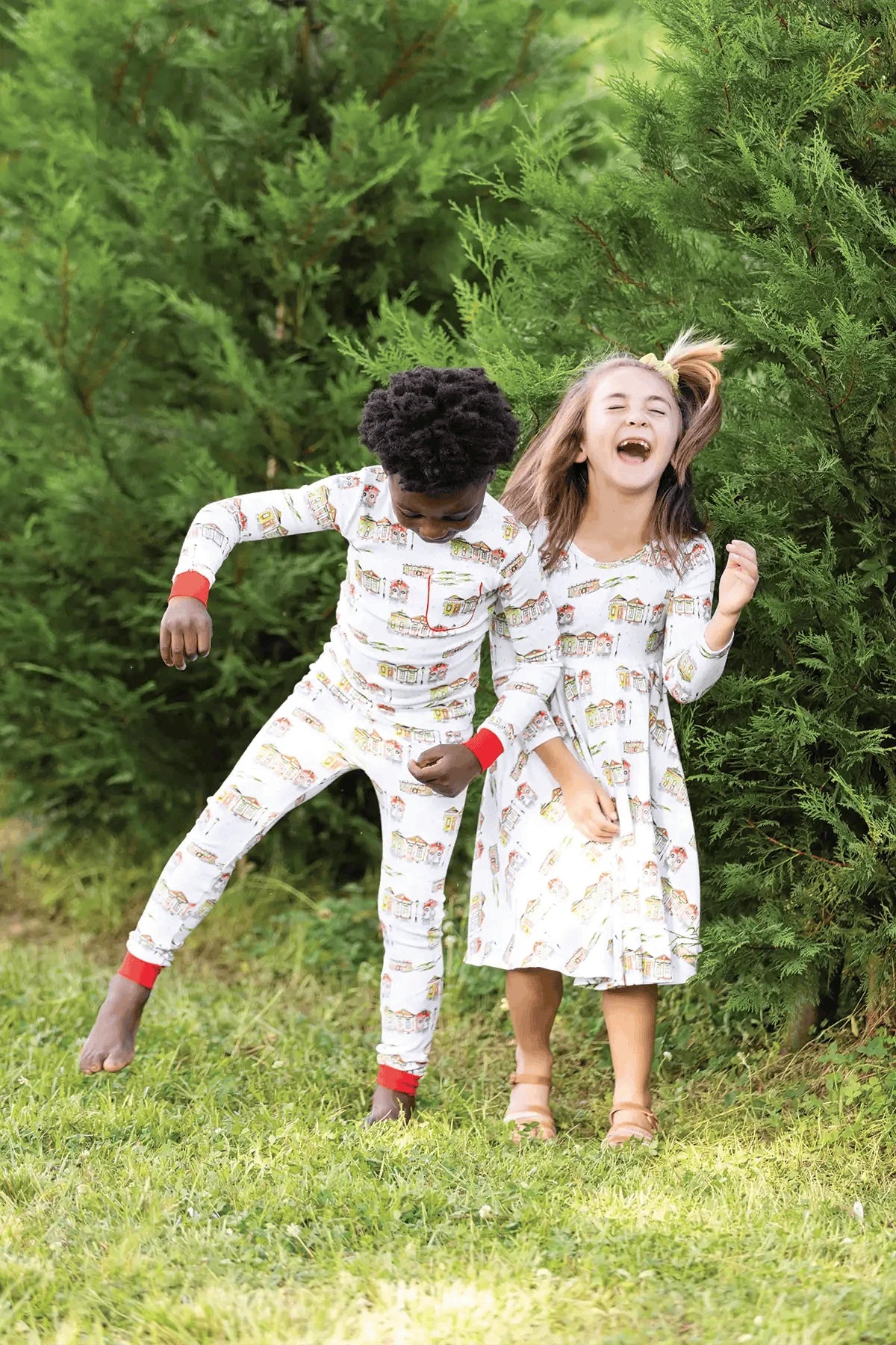 Bayou Wonderland Organic Cotton Christmas Kids Pajamas Eco My Home Pajama Set Nola Tawk ecomyhome.store United States