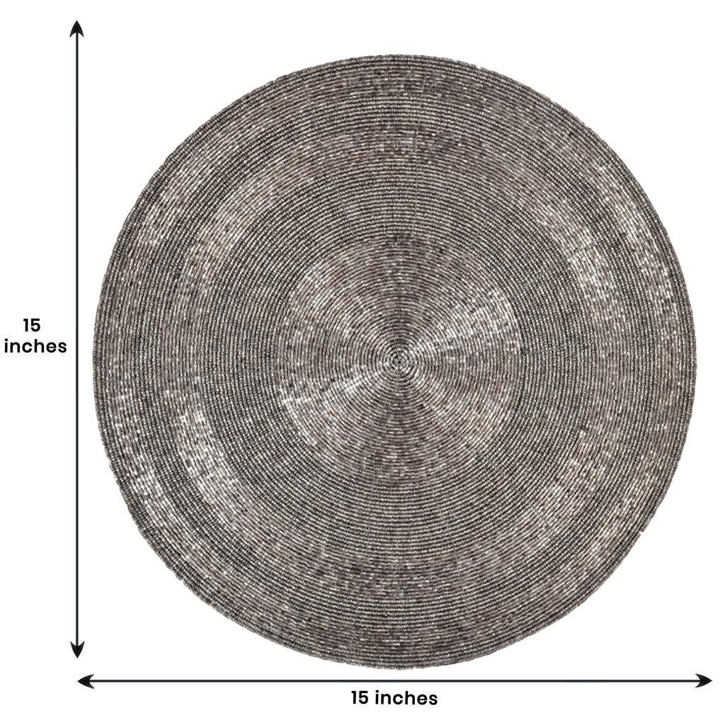Charliedon Bloom – Beaded Placemats, The Charliedon Collection Artistic Decorative Dining Table Décor 14 inch
