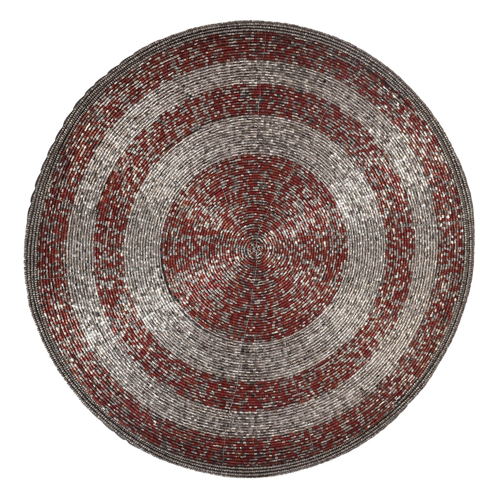 Melia Grace – Beaded Placemats, The Melia Collection Elegant Decorative Dining Table Décor 14 inch
