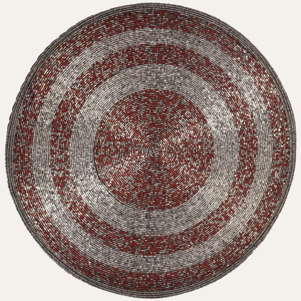 Melia Grace – Beaded Placemats, The Melia Collection Elegant Decorative Dining Table Décor 14 inch