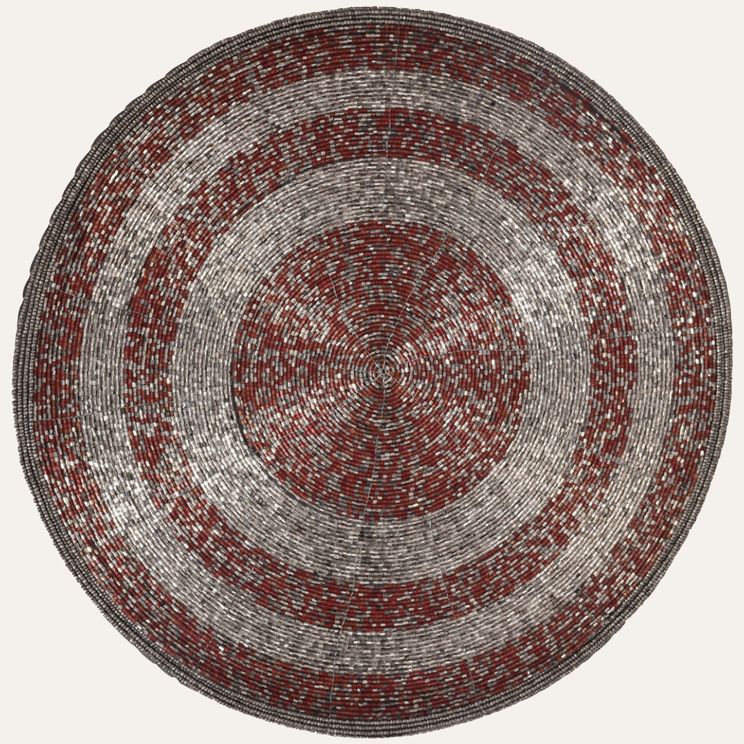 Melia Grace – Beaded Placemats, The Melia Collection Elegant Decorative Dining Table Décor 14 inch