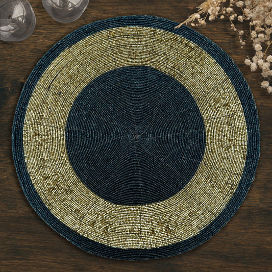 Round Beaded Placemats – Elegant Heat Resistant Table Mats Set for Dining