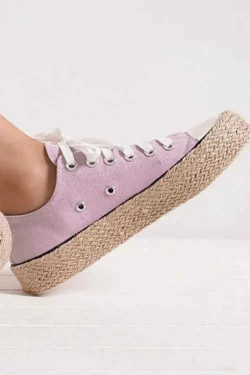 Beast Fashion Stylish Everyday Sneakers: Lace Up Woven Espadrille Sole Footwear Eco My Home Shoes Salty Season LLC ecomyhome.store United States