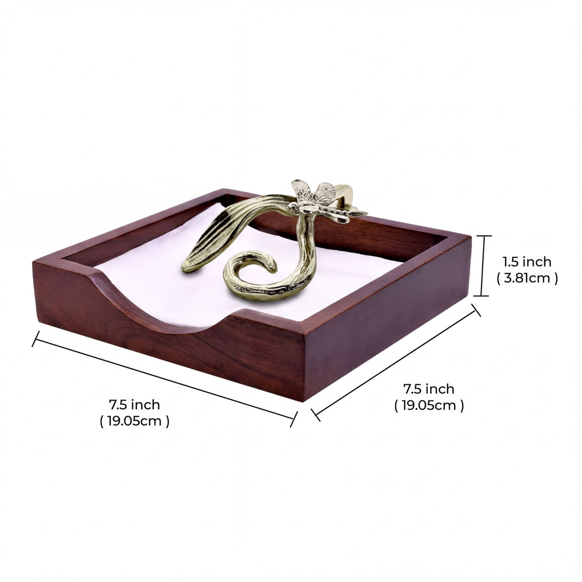 Wooden Napkin Holder – Silver Gold Ornament