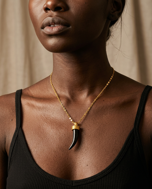 Fearless Gold Resin Pendant Necklace