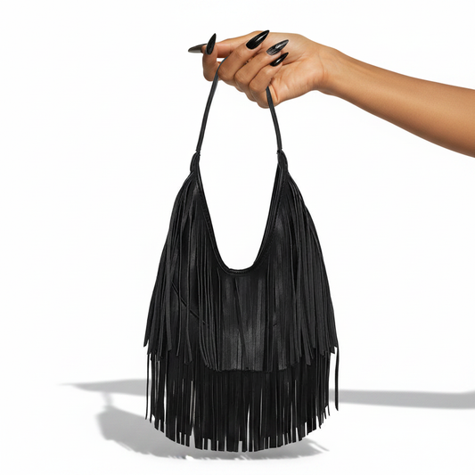 Untamed Leather Fringe Shoulder Bag