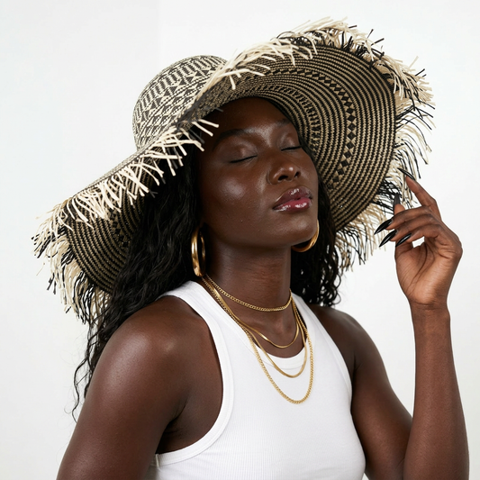 Wanderlust Woven Straw Fringe Hat