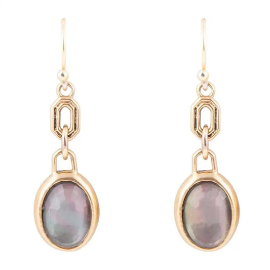 Black Mother of Pearl and Golden Bronze Drop Earrings Eco My Home Earrings Barse Jewelry ecomyhome.store United States